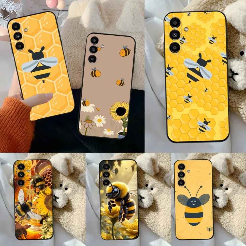 

Honey Bee Phone Case For Samsung S24,23,22,30,21,10,9,Ultra,Plus,Lite,FE,5G Black Soft Case