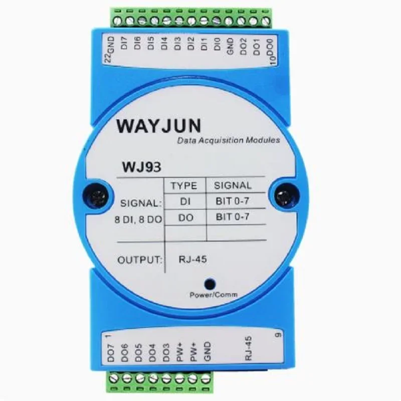 WJ93-RJ45 Flow Pulse 8-way DI8-way DO High-speed Module TCP Output PWM Modbus Counter Frequency-to-Page