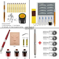 1 Set 3D Microblading Pen Tattoo Training Kit Eyebrow Tattoo Practice Professional Permanent Makeup Tattoo Eyebrow Wholesale