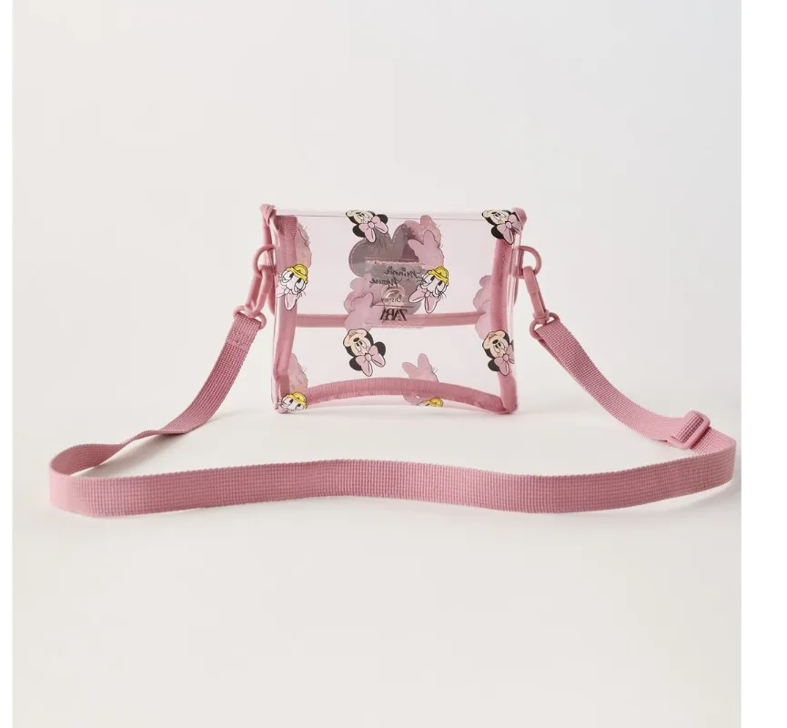 Nowa kreskówka Minnie Disney, urocza i modna mini torba crossbody, swobodna i wszechstronna przezroczysta dziecięca torba na ramię