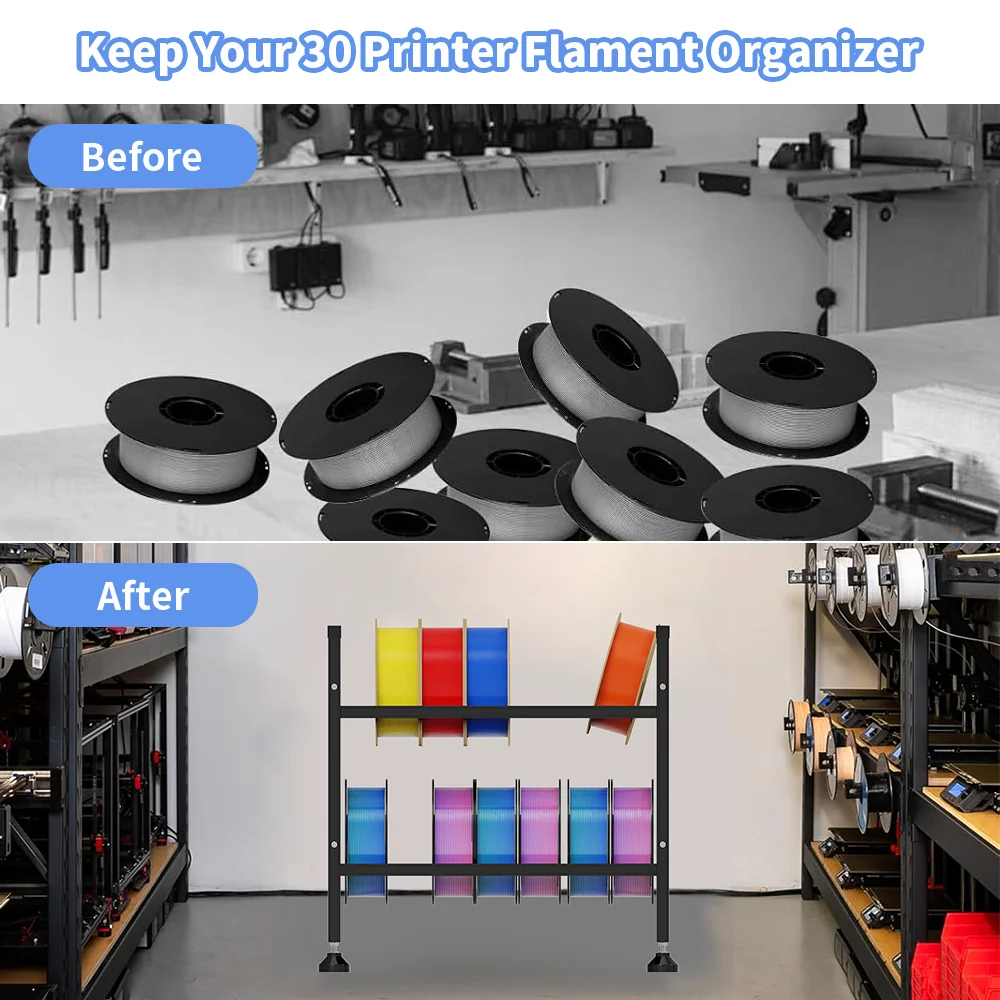 3D Printer Filament Storage Rack All Metal Double Layer Rack (Can Store 14 Rolls Of 1kg Filament) For  ABS PLA PETG TPU Filament