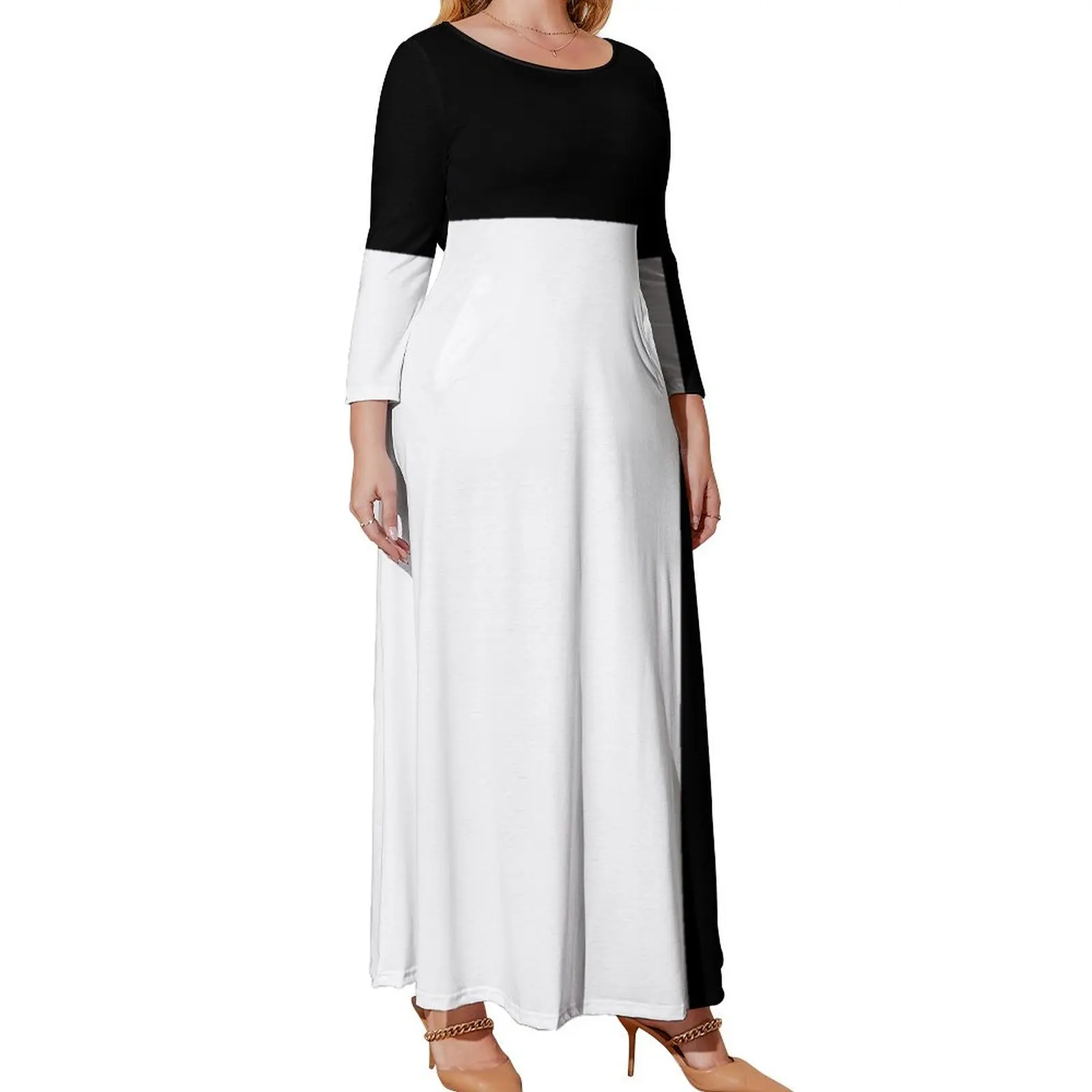 

60s Mod Mondrian Black & White Long Sleeved Dress summer dress for women 2024 women's evening dresses
