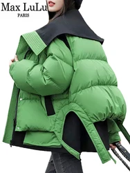 Max Lulu-jaquetas soltas de pato quente para mulheres, casacos casuais femininos de luxo, parkas clássicos, roupas de neve, moda, inverno, 2023