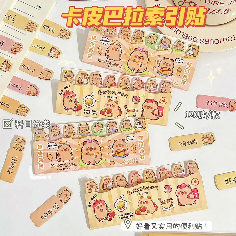 Gift Kapibara Notes Cute Rows and N Times Sticky Cartoon Capybara Index Message Memo Pad Kawai Stationery Office School Supplies