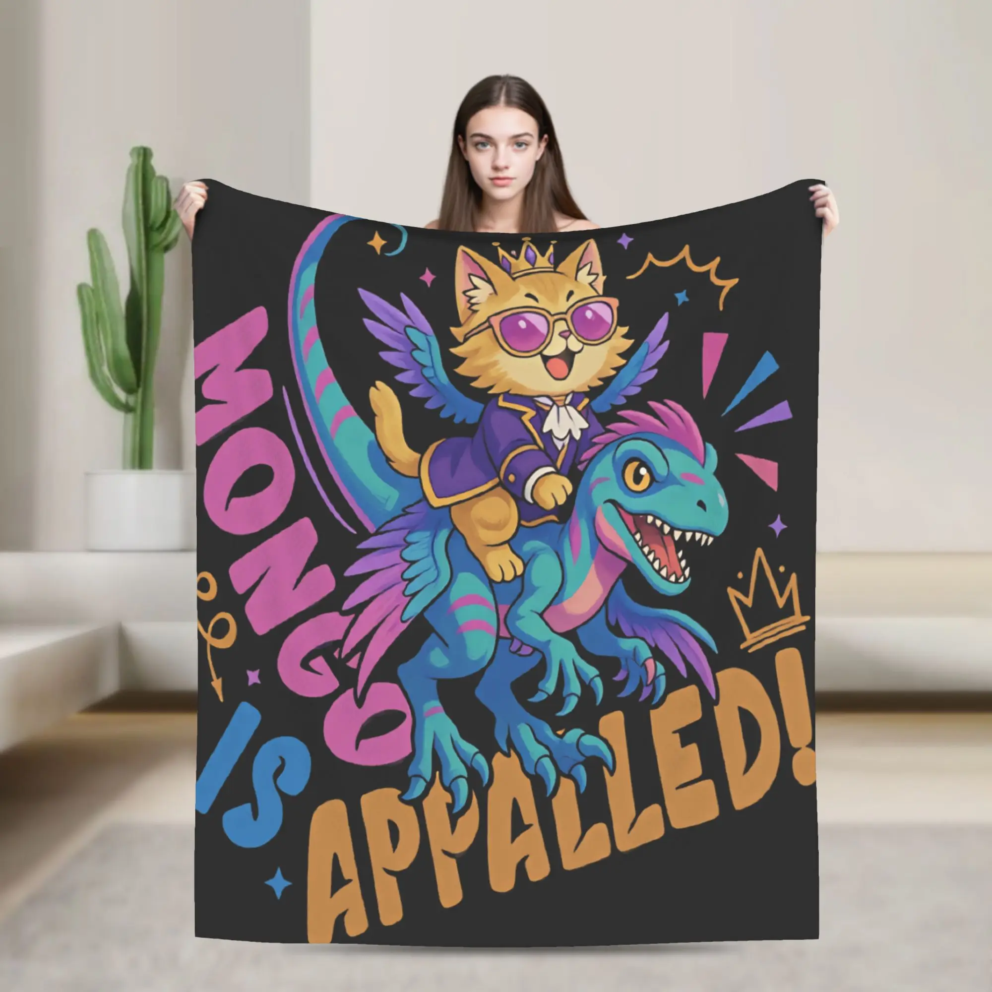 Warm Soft BlanketKids Airplane Travel Princess Donut and Mongo Throw Blanket Outrage Dungeon Crawler Carl Sofa Bed Cover