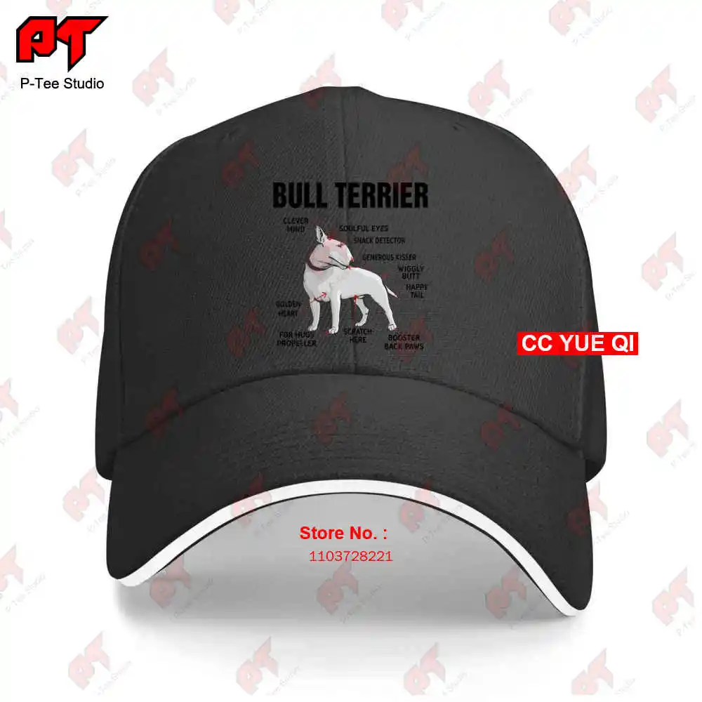 Bull Terrier Breed Dog Vector Art Anatomy Tattoo Funny Pet Lovers Baseball Caps Truck Cap LTSP