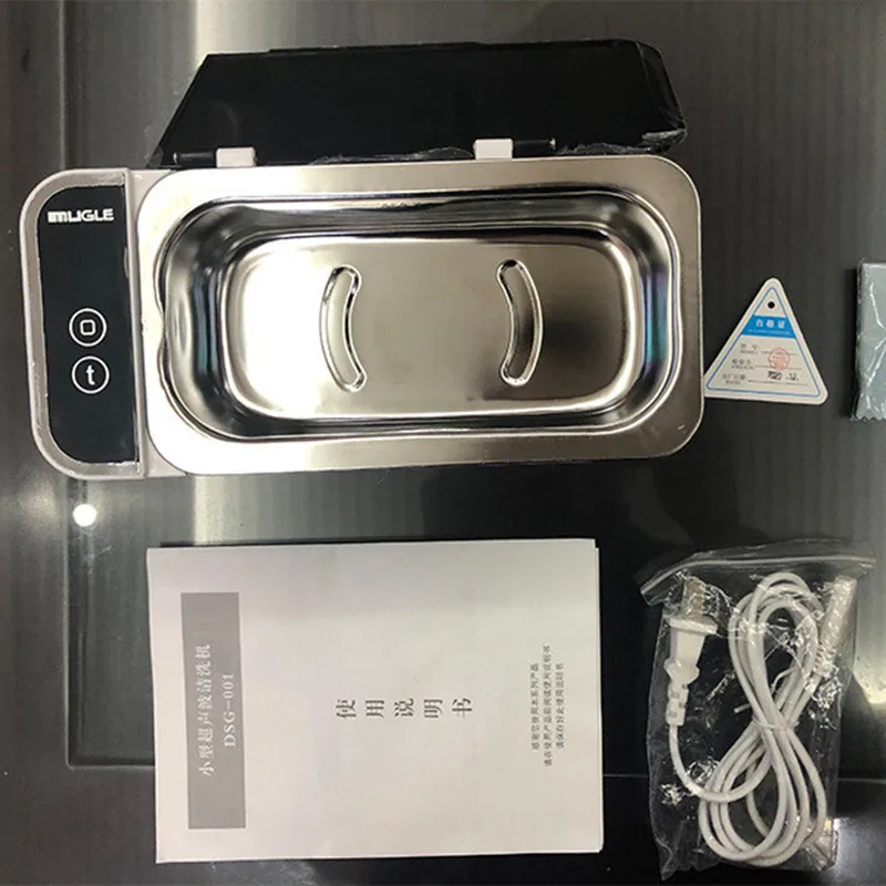 Household Ultrasonic Cleaning Machine Mini Cleaning Machine For Glasses And Braces Jewelry On The Table White Clean Home