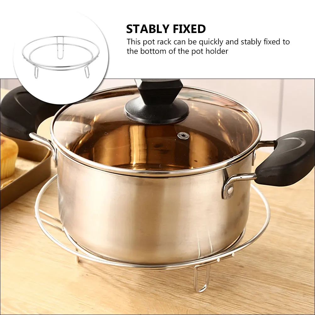 

Pot Rack Storage Kitchen Pan Stainless Steel Wok Holder Multi-function Cooling for Baking
