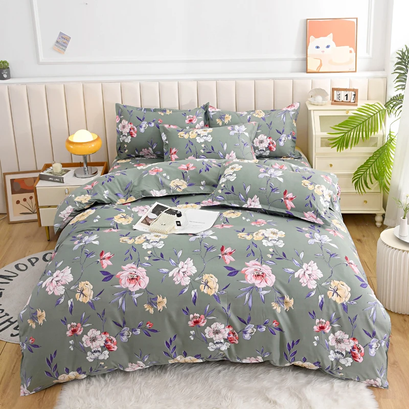 

Solstice Bedding Set Duvet Cover Pillowcase Bed Linens Set Green Flowers Quilt Cover Beds Flat Sheet Twin Full Queen King Size