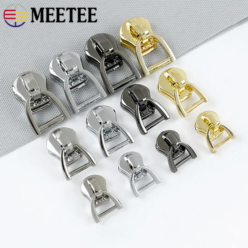 

10Pcs 3# 5# 8# 10# Zipper Pulls D Ring Slider for Metal Zips Bag Clothes Ziper Repair Sewing Accessories Jacket Zippers Head