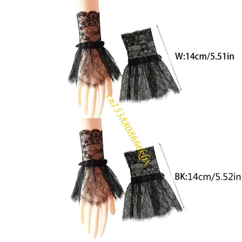 Laces y puños victorianos Conjuntos puñetazos con taselas cortas Coloque encaje encaje Accesorios ropa manga para