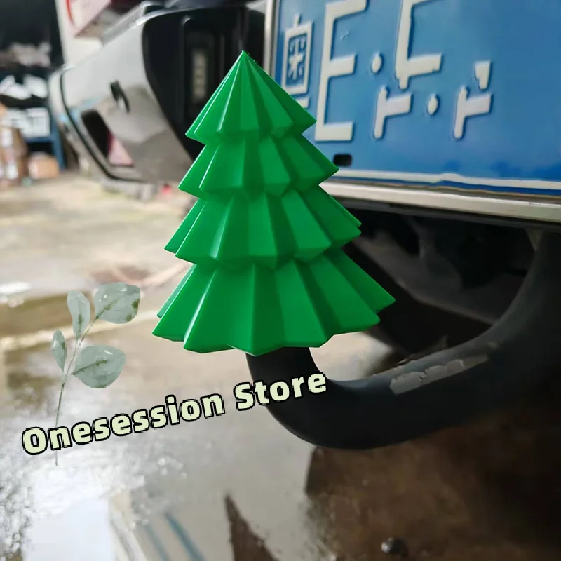 

Festive Christmas Tree Trailer Hitch Cover Holiday Decoration Car Accessory for Home Office Desk Or Vehicle Tow Hook