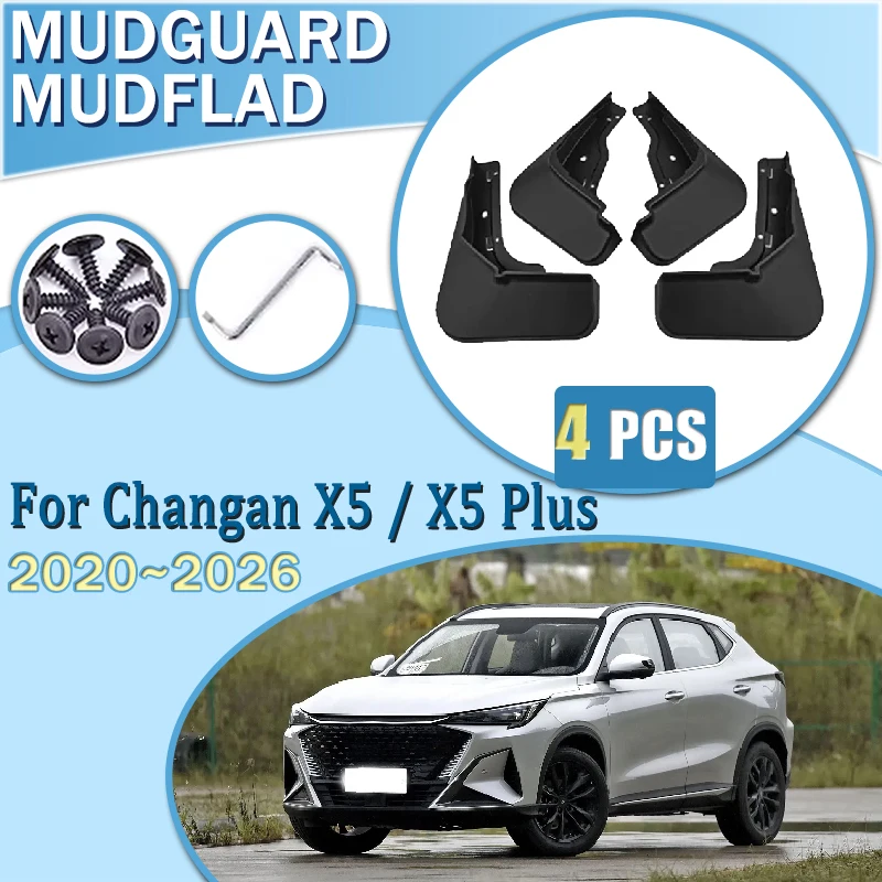 

For Changan Oshan X5 Plus 2020~2026 Volga K30 4PCS Car Mudguards Splash Guards Wheels Protection Cover Wheel Protector Accessory