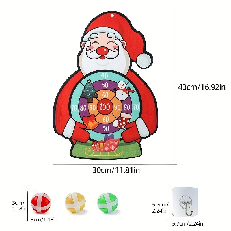 Christmas Games Toys Gifts for Kids Santa Claus Dart Board Game Indoor Outdoor Party Decor Xmas Birthday Gifts for Boys Girls