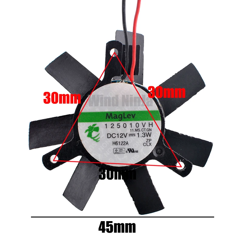 (10-pcs) 12V 1.3W Graphics Card GPU Cooling Fan 30x30x30mm 2-Pin Heat Dissipation Fan for Video Card Cooling with 45mm Hole Spa