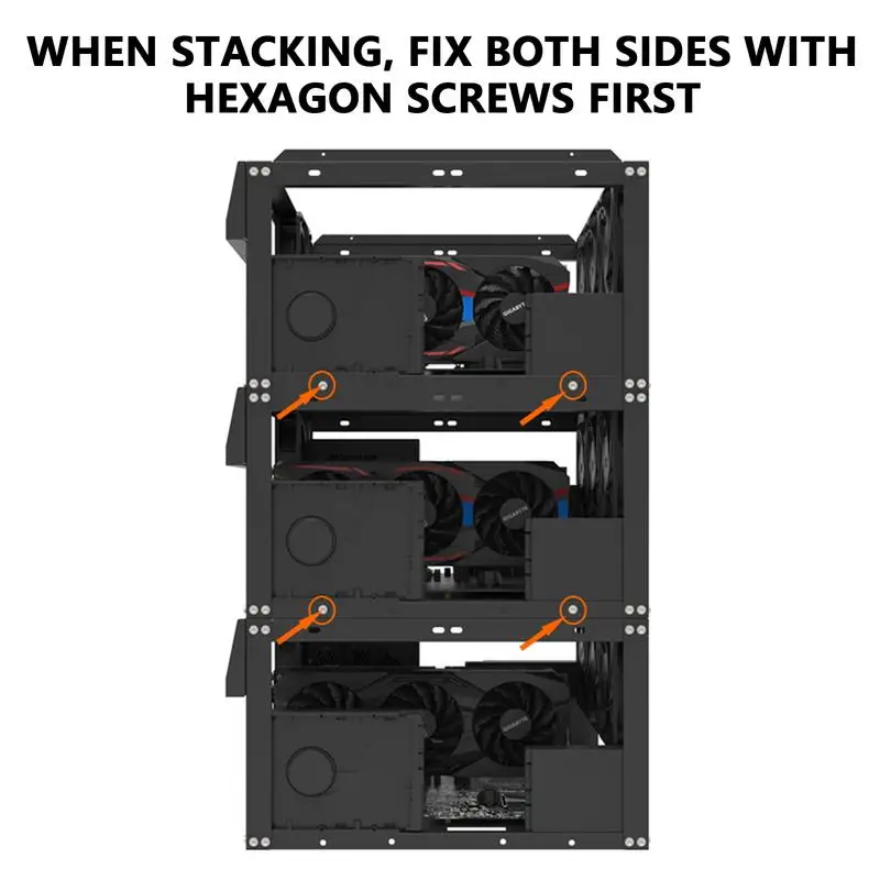 Imagem -03 - Caixa do Computador Motherboard Rack Quadro de Alumínio Rack de Resfriamento Suporte de Chassis Aberto Boa Dissipação de Calor Diy