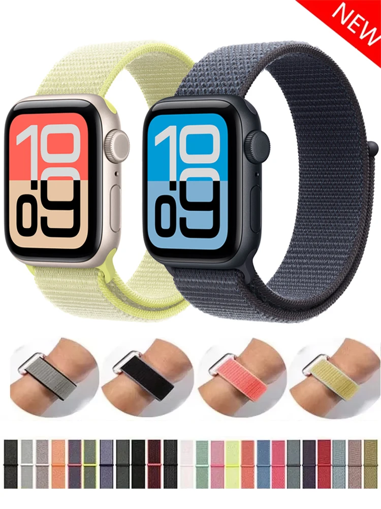 حلقة نايلون رسمية لساعة أبل 11 باند 42 ملم 46 ملم 44 ملم 40 ملم 41 ملم 45 ملم 49 ملم سوار iWatch 2026 10 9 8 7 6 5 SE3 Ultra 3 2