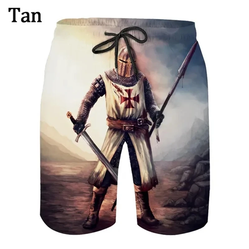 Nieuwe Aankomst Ridders Templar 3d Geprinte Mannen Mode Persoonlijkheid Zomer Sneldrogend Ijs Short Ropa De Hombre Kids Beach Shorts