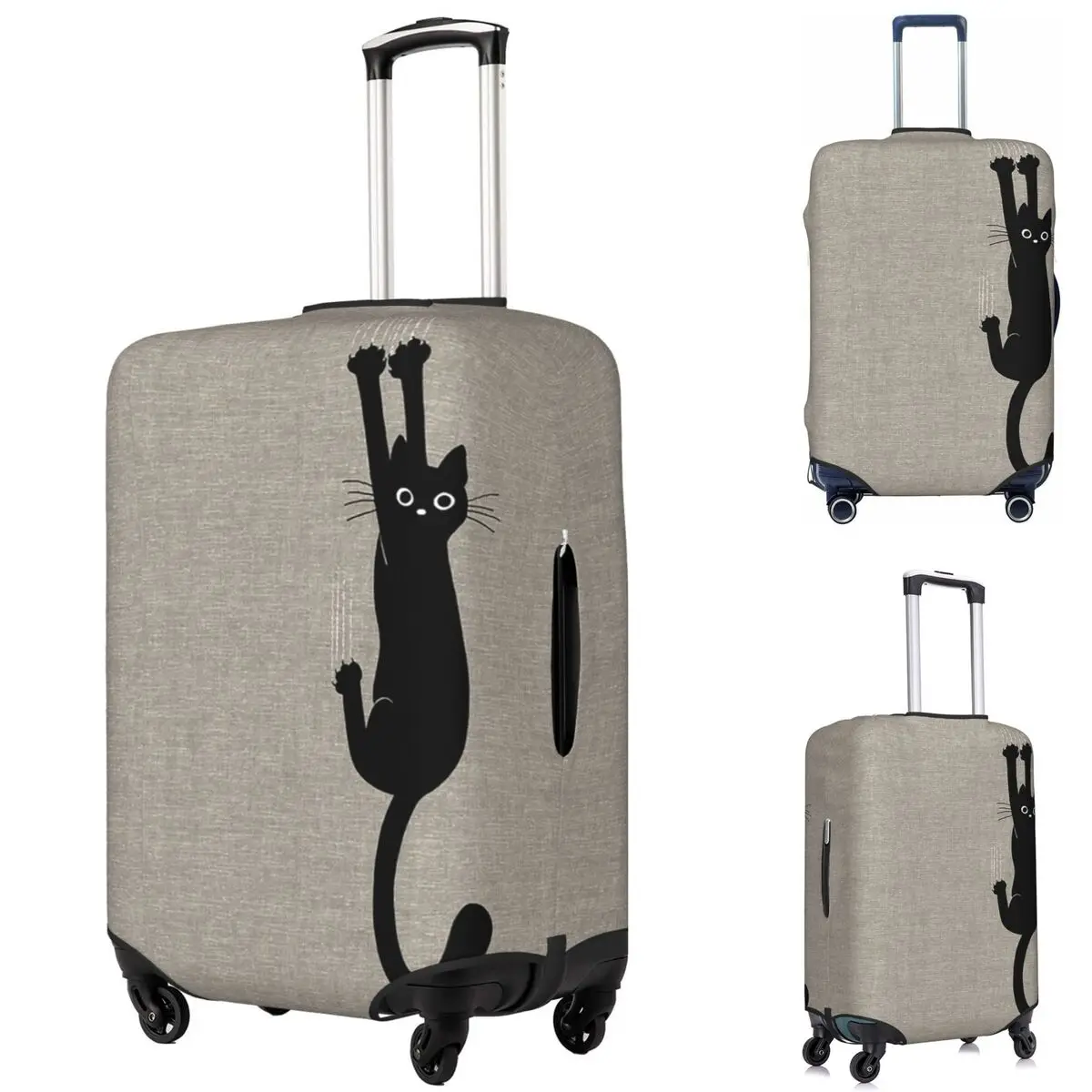 

Черная кошка, держащая на чехол для чемодана, эластичные защитные чехлы для дорожного багажа на 18-32 дюйма