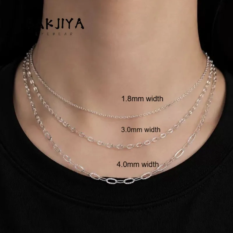 TA1 Pure Titanium Chain Women's Necklace DIY Welded Embossed Clavicle Chain O-Ring Sunflower Chain Versatile Fashion Gift 3mm