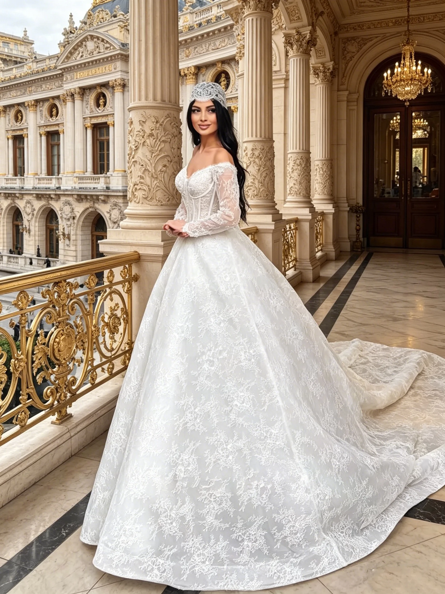 Customized Lace Wedding Dress Long Sleeve Estilo Princesa Elegantes Bespoke Vestido Abiti Da Sposa Noiva Vestido De Novia