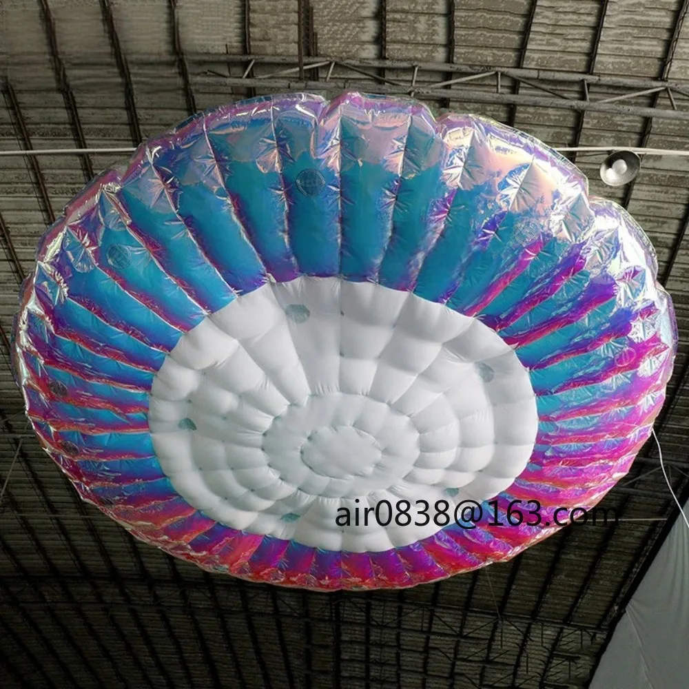 Giant LED  Inflatable UFO Balloon Shinny Inflatable UFO Spaceship Model Inflatable Flying Saucer for Halloween Decoration