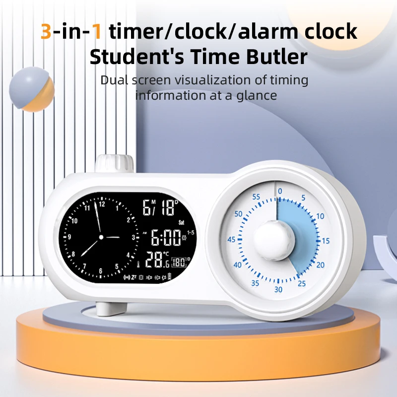 KBTWEILING Visual Timer Alarm Clock for Kids - Educational Tool for Self-Discipline And Time Management Ideal for Homework