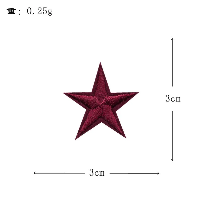 20 sztuk haft żelazko na 3cm gwiazdy naszywki DIY odzież torby plecak kapelusz naszywka do szycia naszywka hurtowa