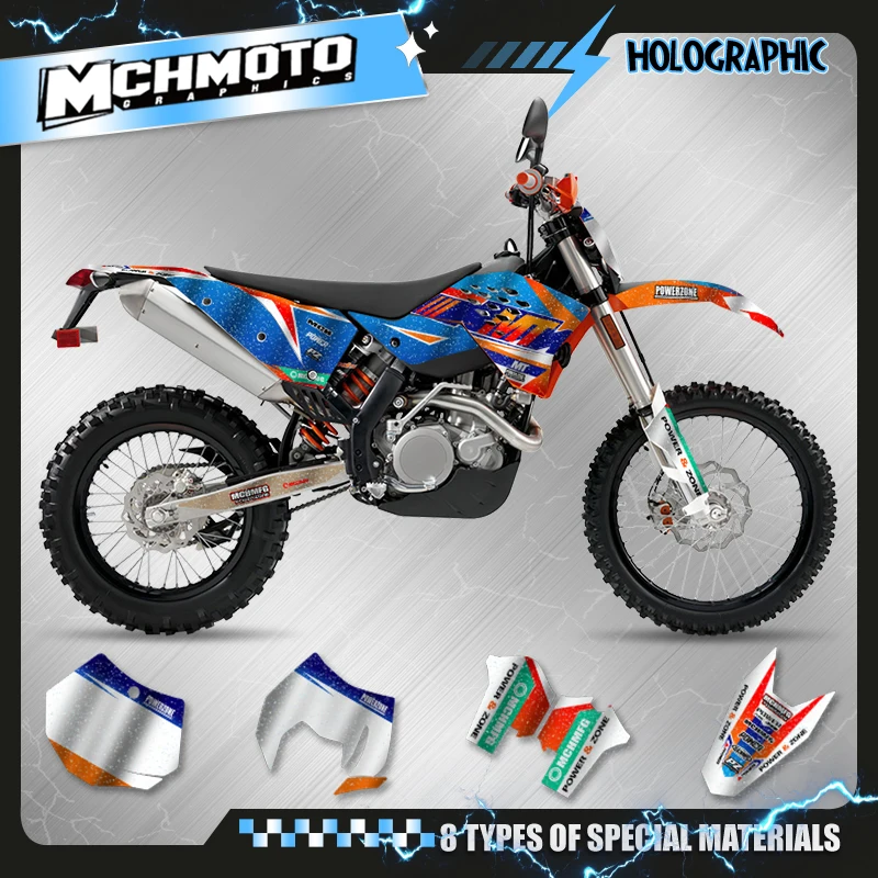 MCHMFG For KTM SX SXF 2007-2010 EXC XCW 2008 2009 2010 2011 Motorcycle Graphics Background Decal Stickers Kit 016