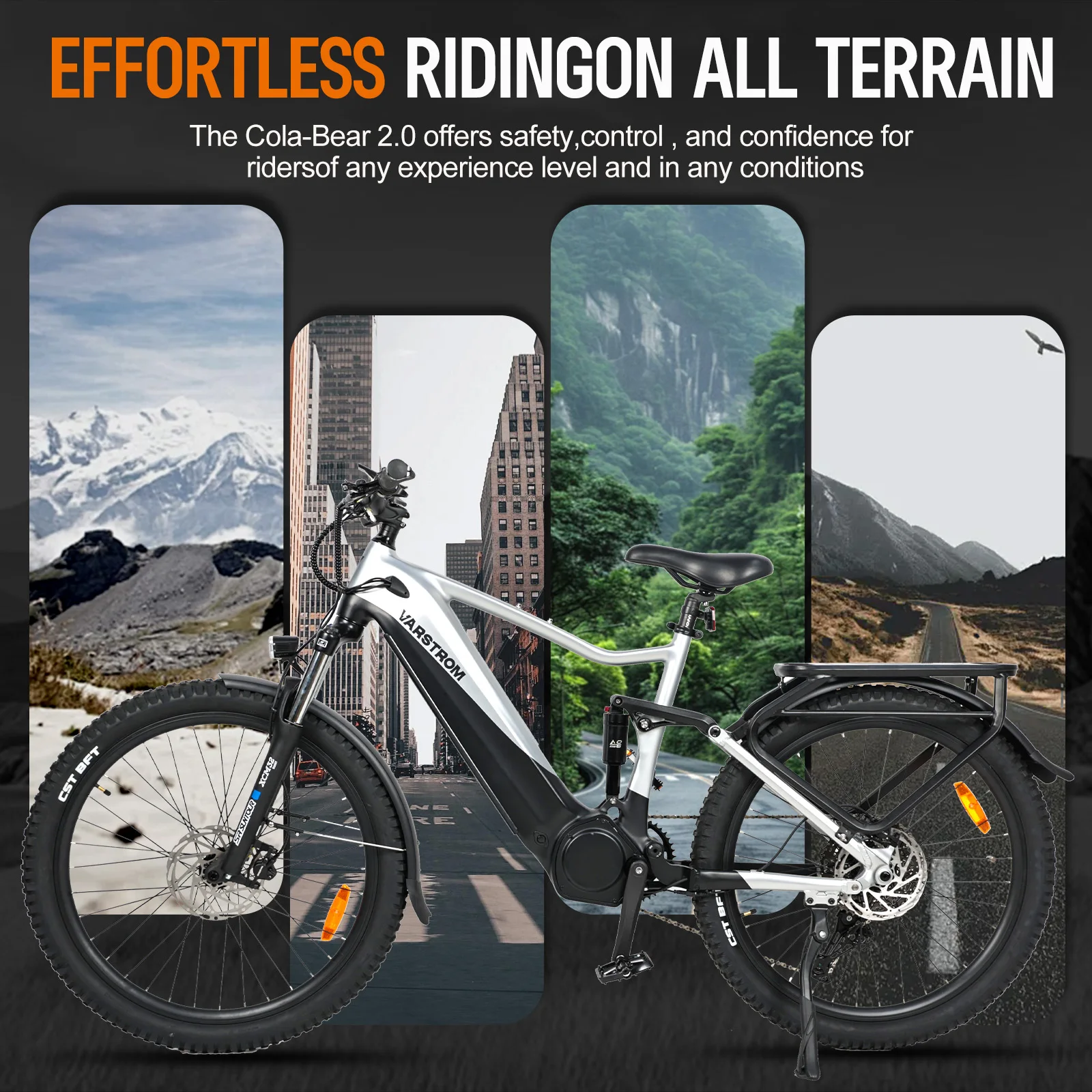 [3-Tage-Lieferung] Varstrom Cola Bear 2.0 Elektro-Mountainbike E-Bike Offroad 960Wh Akku 750W Mittelmotor Fahrrad Herren Trekking E-MTB – Detail 12
