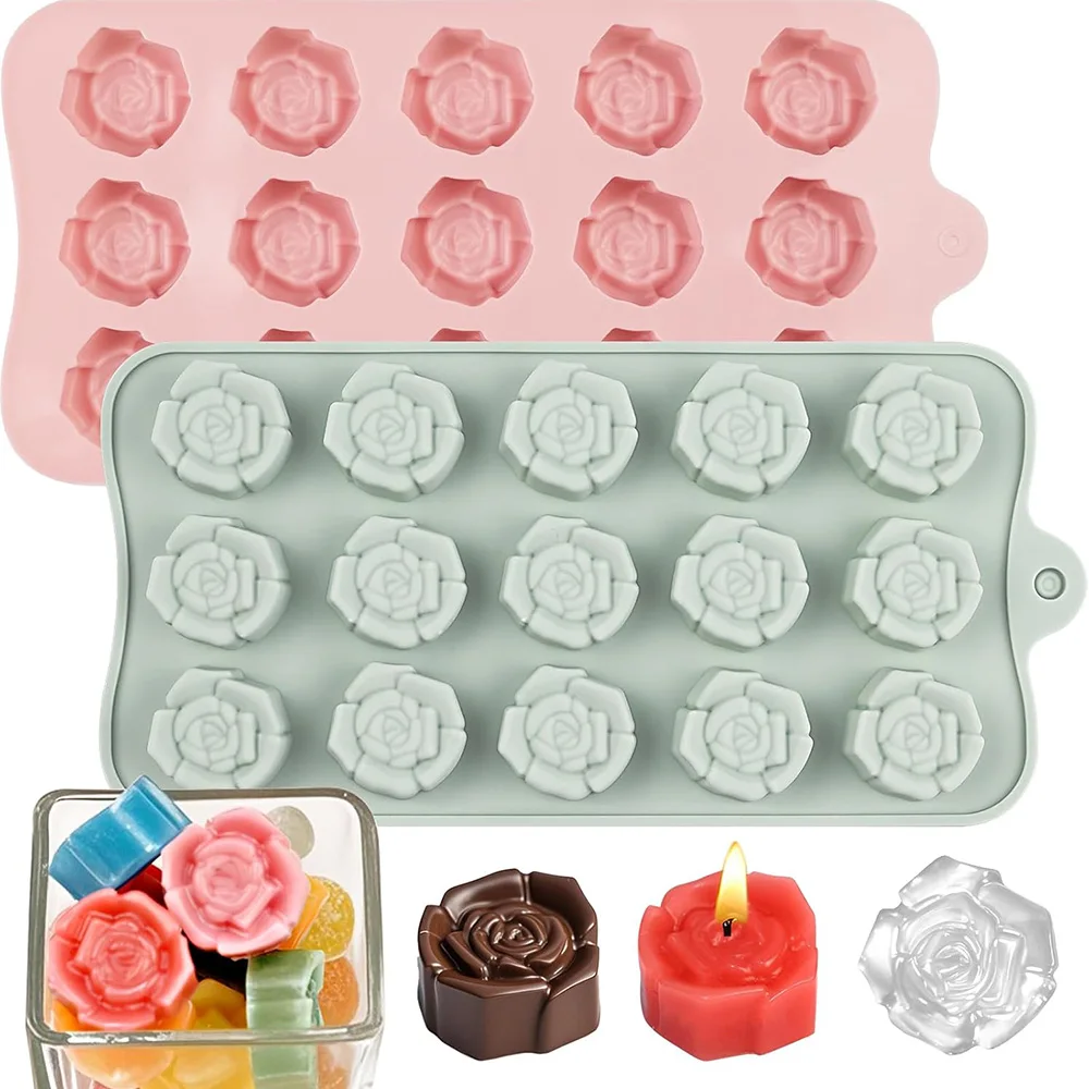 Silicone Soap Molds,Flowers Soap Mold for Soap Making,Great for Handmade Soaps,Lotion Bars,Biscuit,Chocolate,Moon Cake ice tray