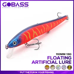 GOBASS Floating Crankbait Wobbler Fishing Lures For Trolling 11cm 13g Jerkbait Minnow Artificial Bait Fishing Accessories Tackle