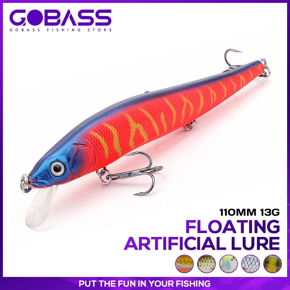 GOBASS Floating Crankbait Wobbler Fishing Lures For Trolling 11cm 13g Jerkbait Minnow Artificial Bait Fishing Accessories Tackle