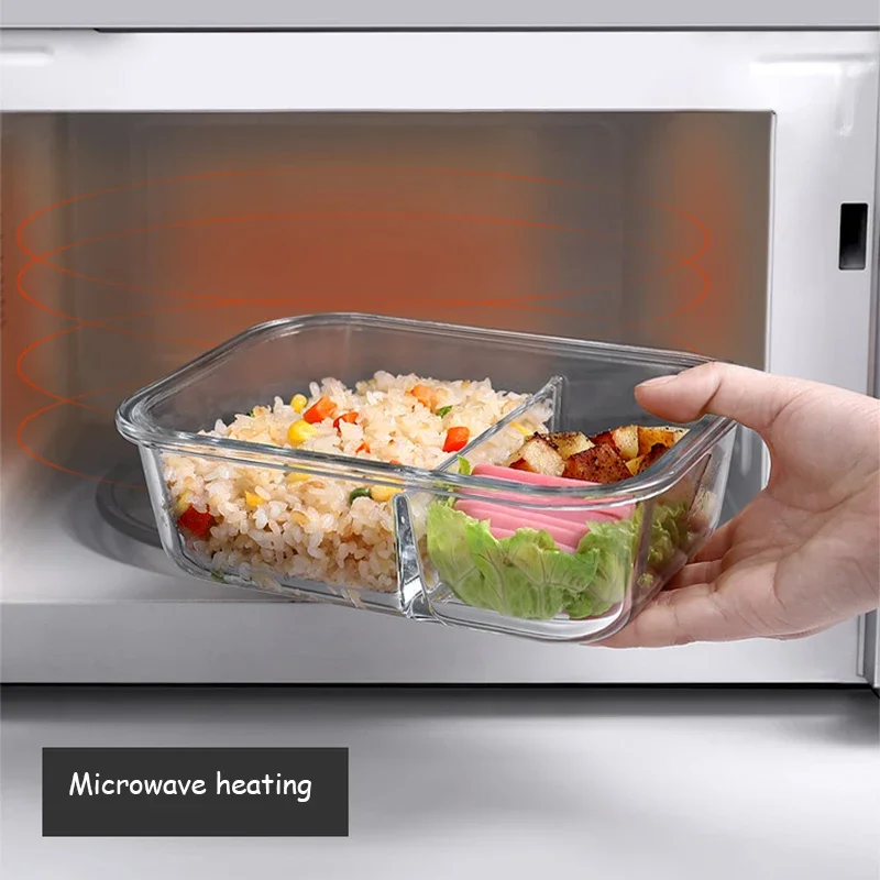 صندوق غداء زجاجي مختوم صندوق حفظ طازج مع غطاء صندوق نزهة محمول للطلاب تسخين الميكروويف حاوية طعام خاصة صندوق بينتو #3