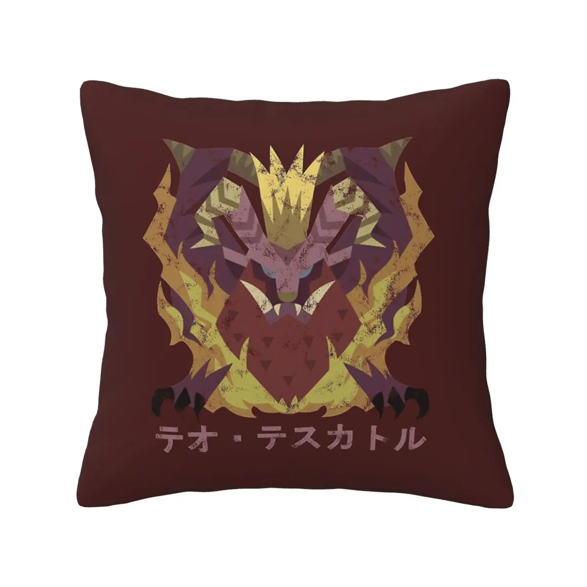 

Monster Hunter World Teostra Kanji Pillowcase Polyester Cushion Cover Decoration Pillow Case Cover for Home Double-sided Printed