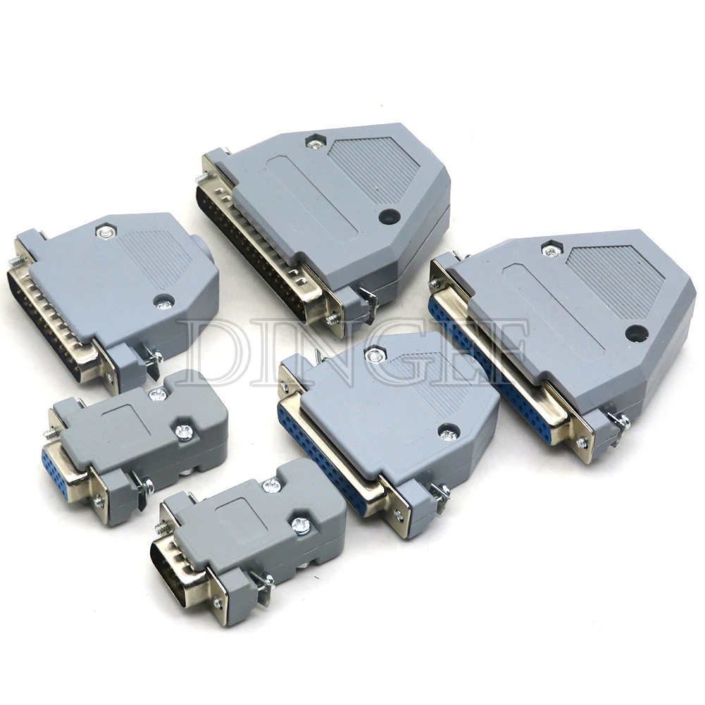 5PCS DB9 DB15 DB25 DB37 Adapter Connector Serial COM Plug Connectors Hole pin Female Port Socket Plastic Case