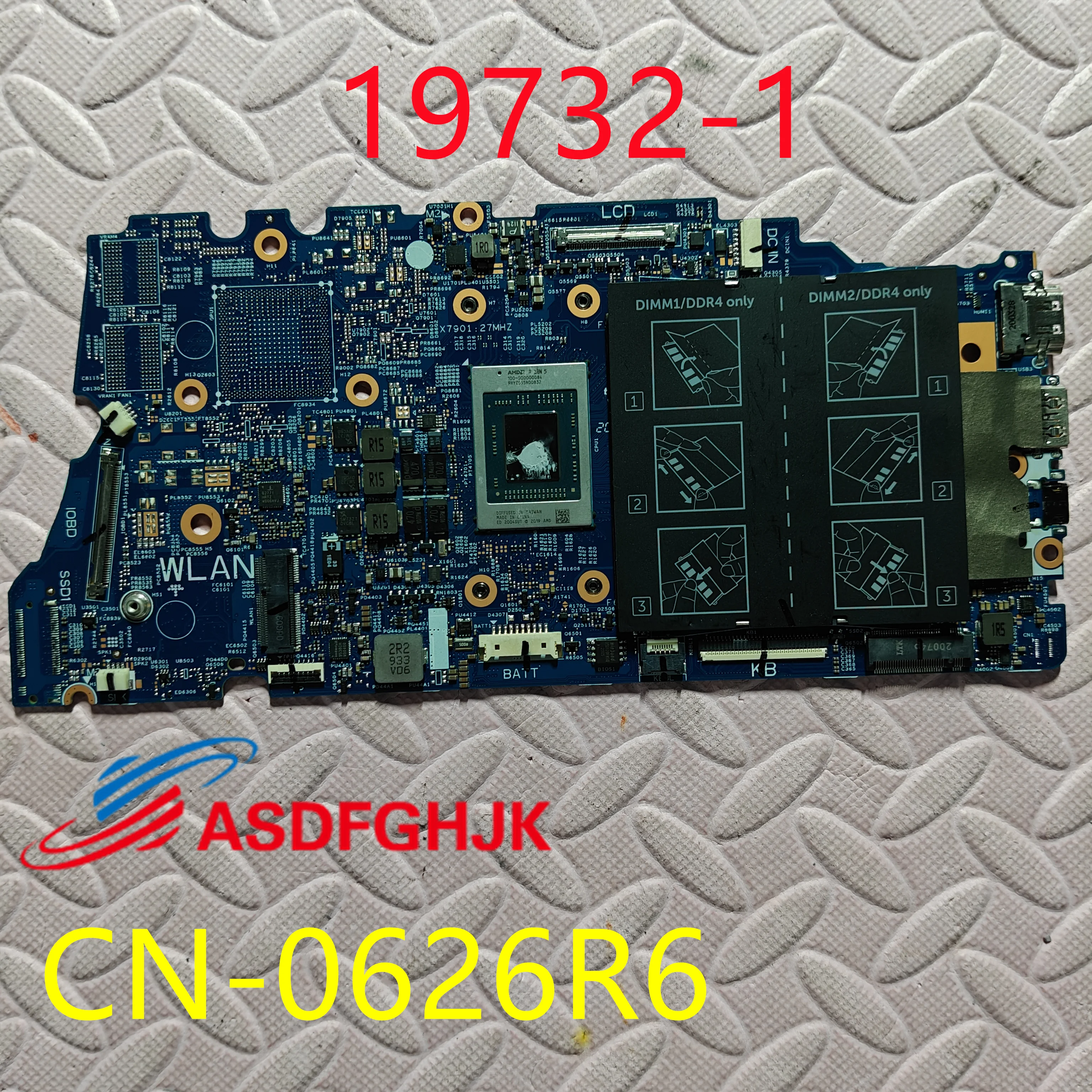 For Dell Inspiron 7405 Notebook Mainboard Laptop 19732-1 R5-4500U R7-4700U 0NNDRC 0626R6 Motherboard Full Tested