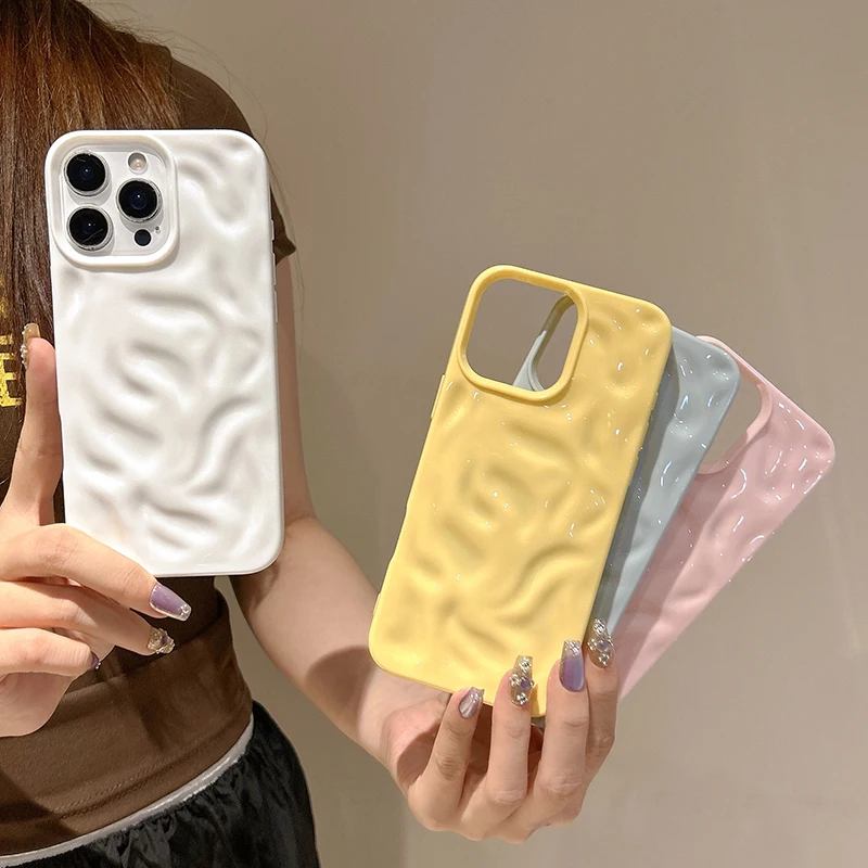 

Luxury Glossy Meteorite Pattern Case for iPhone 16 15 14 13 12 11 Pro Max 3D Candy Color Silicone Case for iPhone 16 15 14 Plus