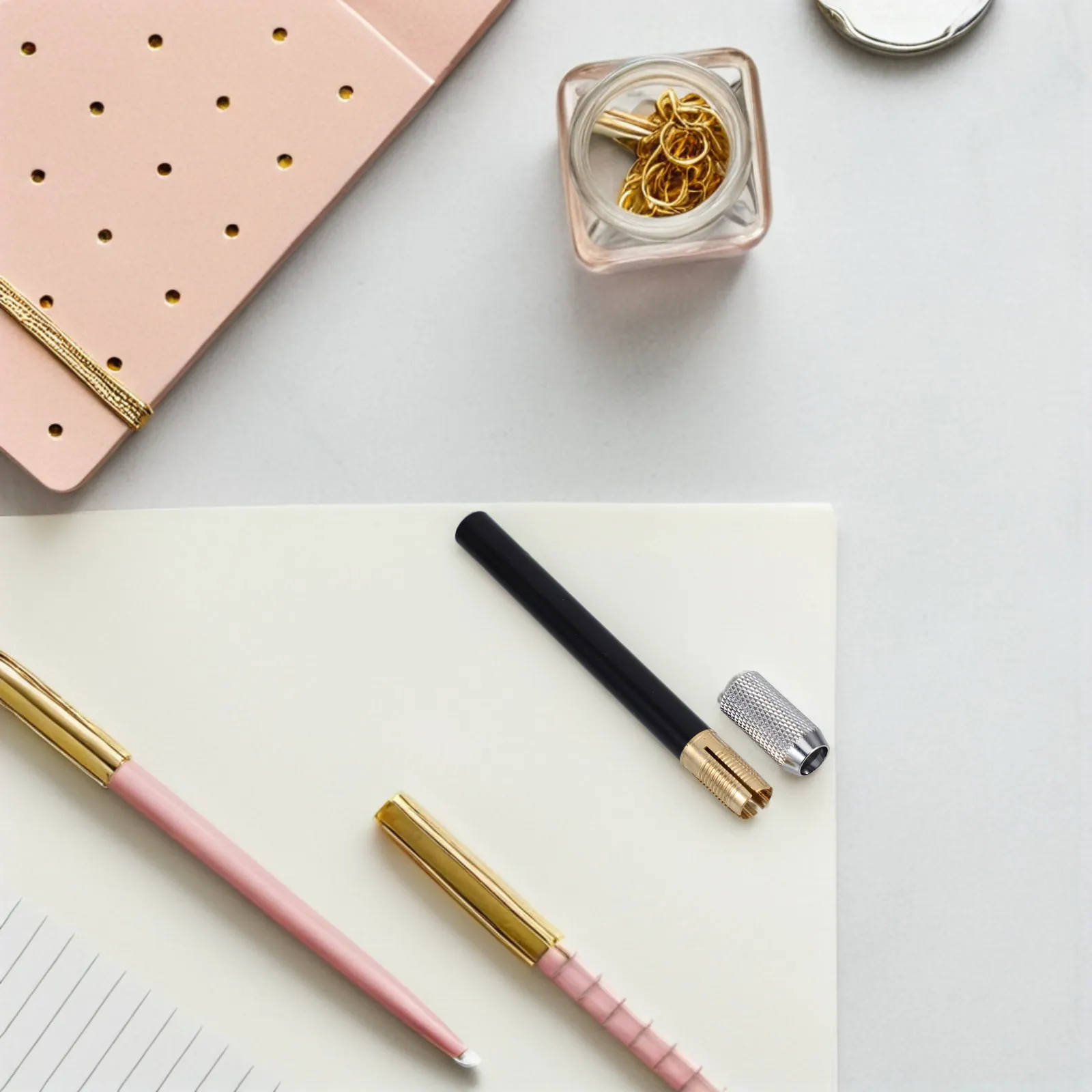 4 pcs Pen Holder Desk Organizer Office Storage Pencil Desktop Halloween Christmas New Year Drawing Pencil Extender Crayon Holder