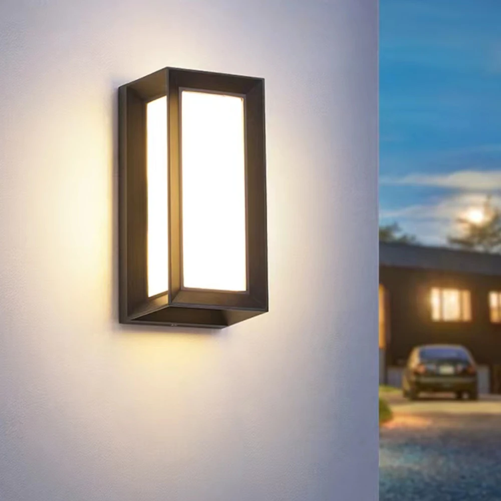 LED Outdoor Square Wall Light Waterproof and Moisture-proof IP65 Simple Garden Lamp Voltage 85-265V Warm White/White