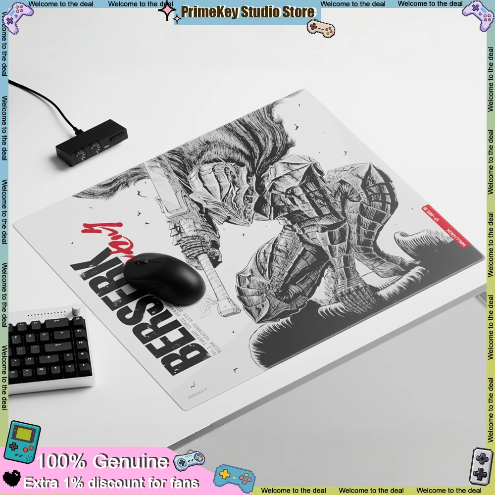 WALLHACK SP-005 Berserk Collaboration Uncoated Glass Mouse Pad 51 × 44 Cm Micro-Etched Texture for FPS Esports Game Accessory