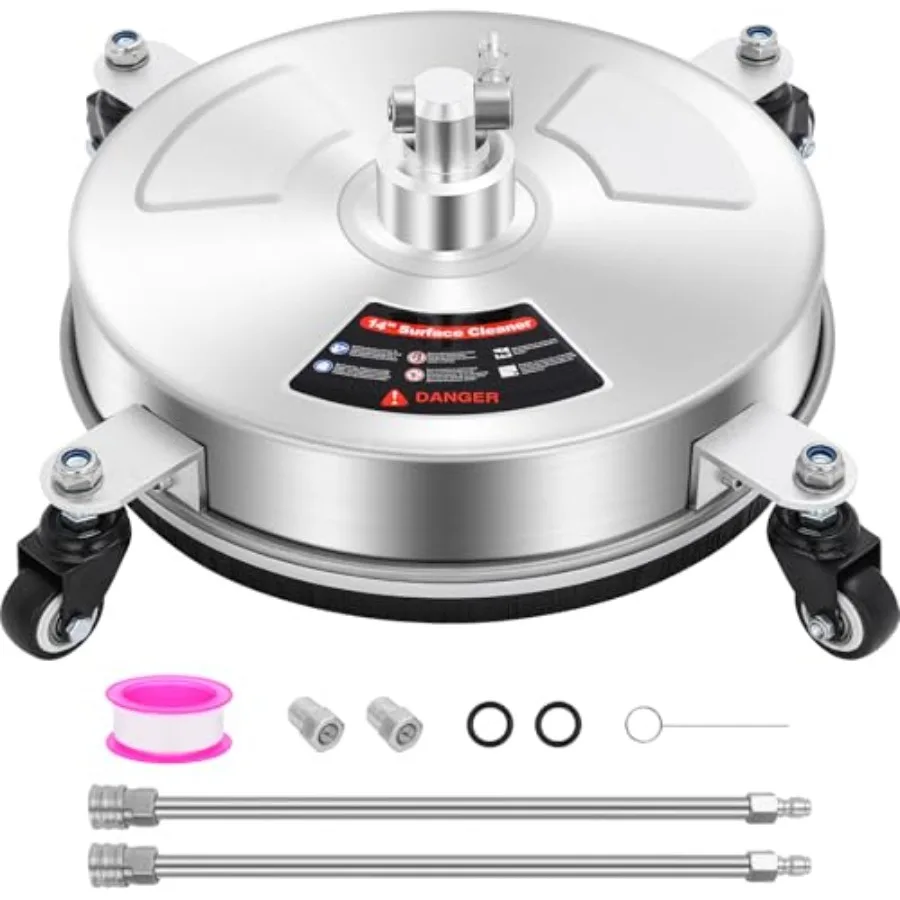 Prure Washer Surface Cleaner with 4 Wheels, 1/4