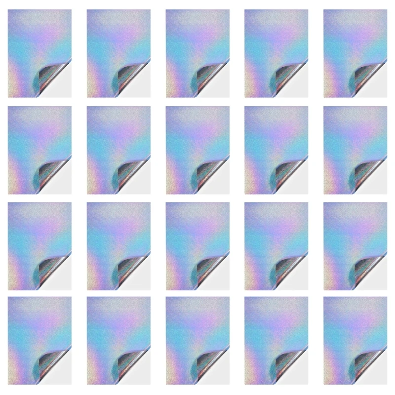 20 Sheets/Set Vinyls Sticker Paper Waterproof Film Easy to Use Self-Adhesive Sticker Paper for Craft Project Students