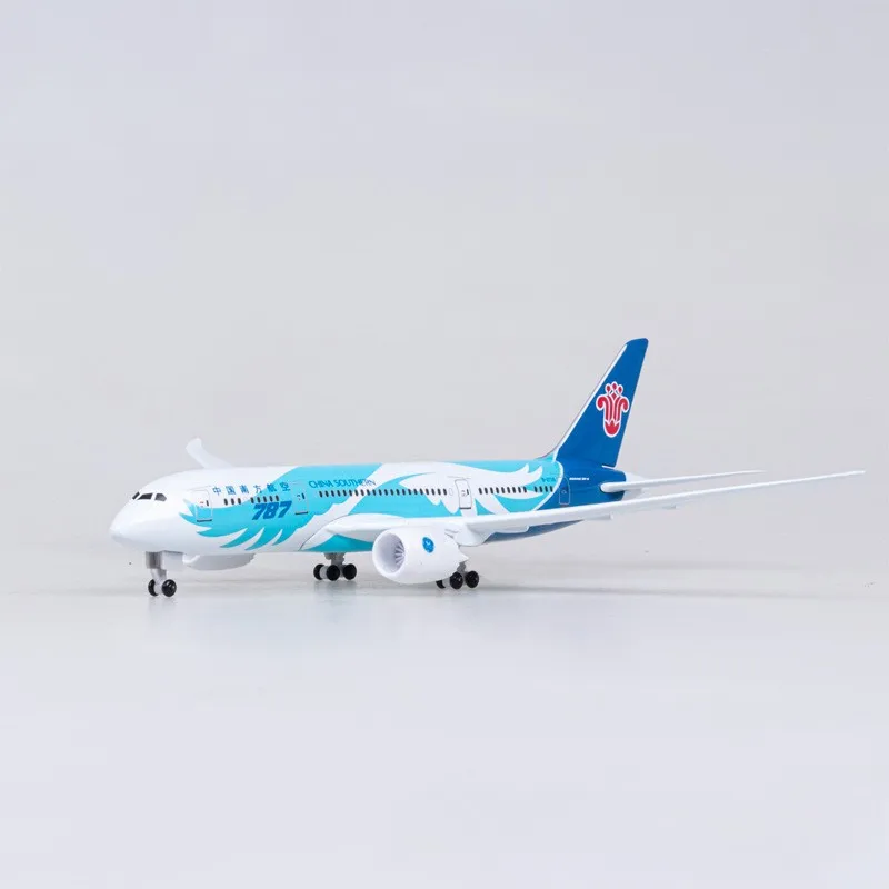 1/300 scale 20cm China Southern B787 Diecast Metal Toy Airplane Model Kit with Stand ＆Wheel for Collections Displays or Gift