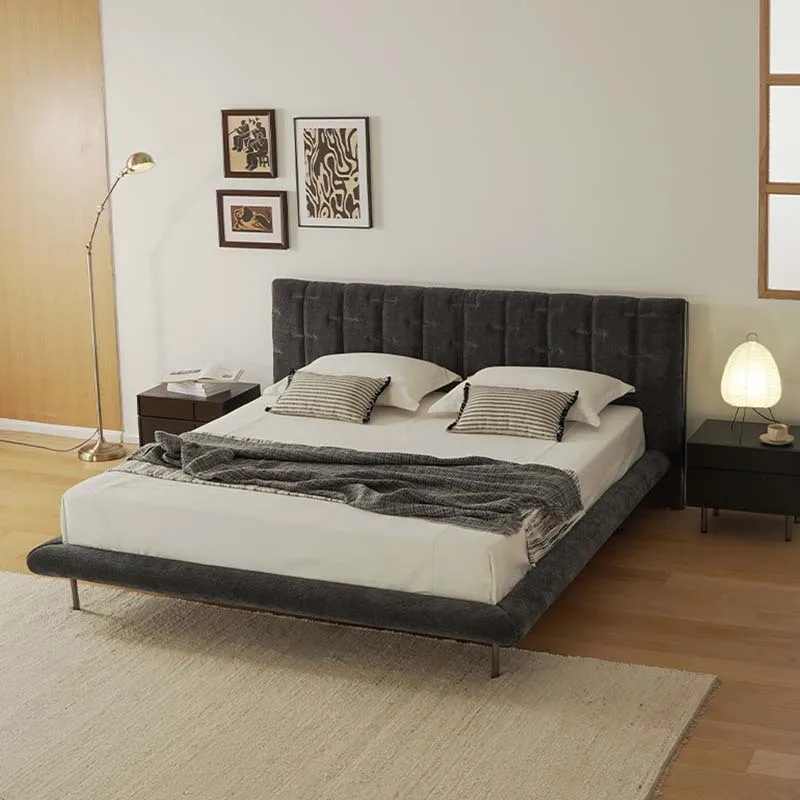 

Backrest bedside medium antique velvet fabric bed retro French cream wind bed 2 2 meters