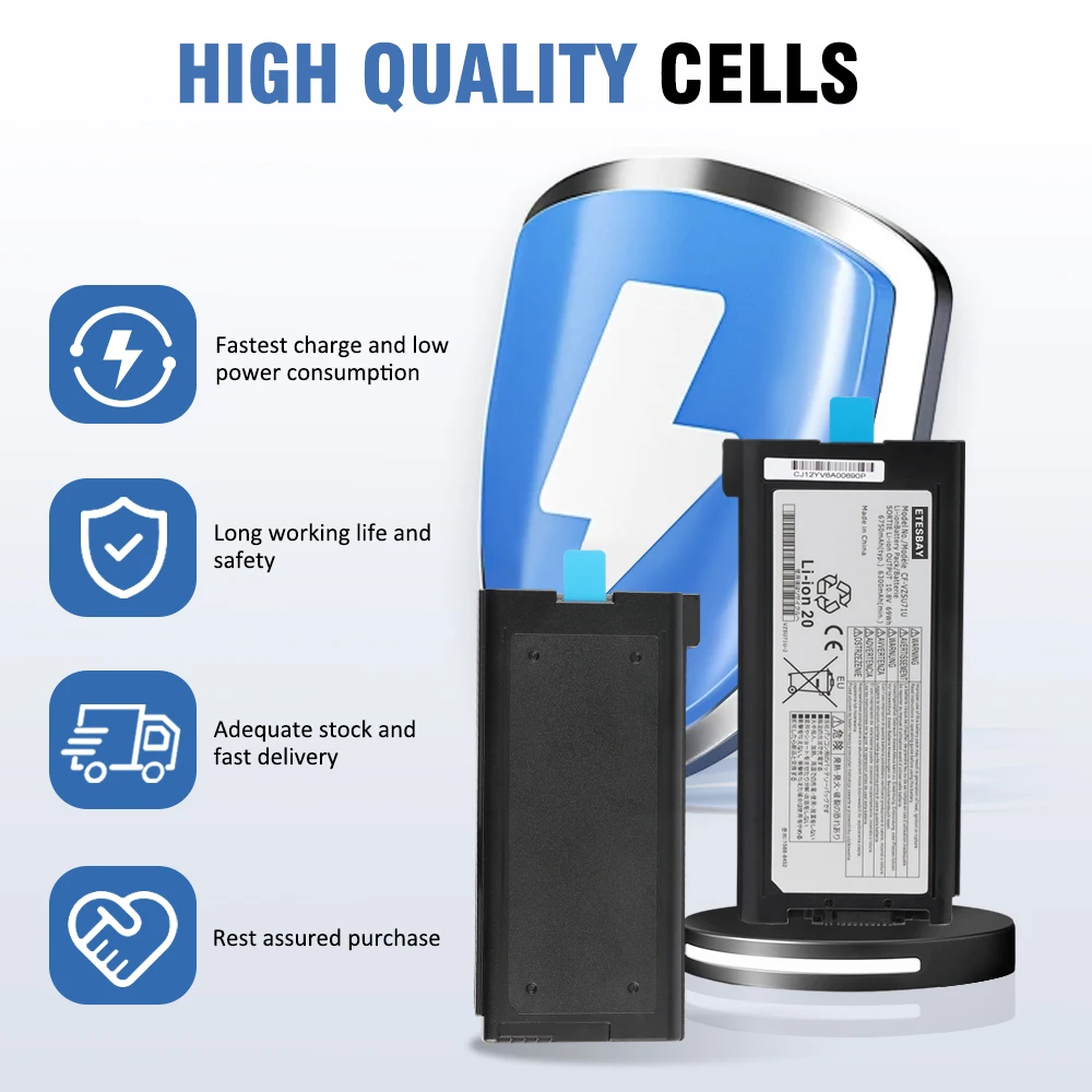ETESBAY CF-VZSU71U Battery For Panasonic Toughbook CF-30 CF-31 CF-53  CF-VZSU46U CF-VZSU72U 10.8V 69WH 6750mAh