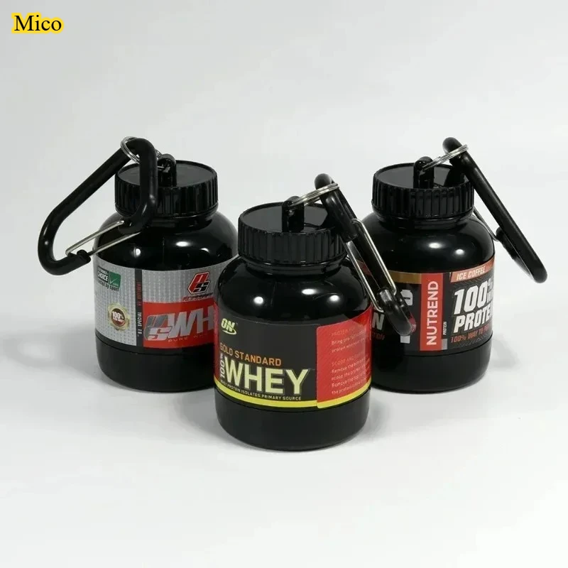 

200ML portable mini protein powder bottle with keychain, small cup, outdoor storage fitness bucket made of PP material