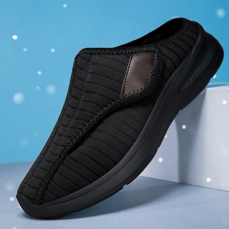XIHAHA Women Winter Slippers Warm Plush Wide Feet Swollen Indoor Home Slippers Ladies Thumb Eversion Adjusting Diabetic Shoes