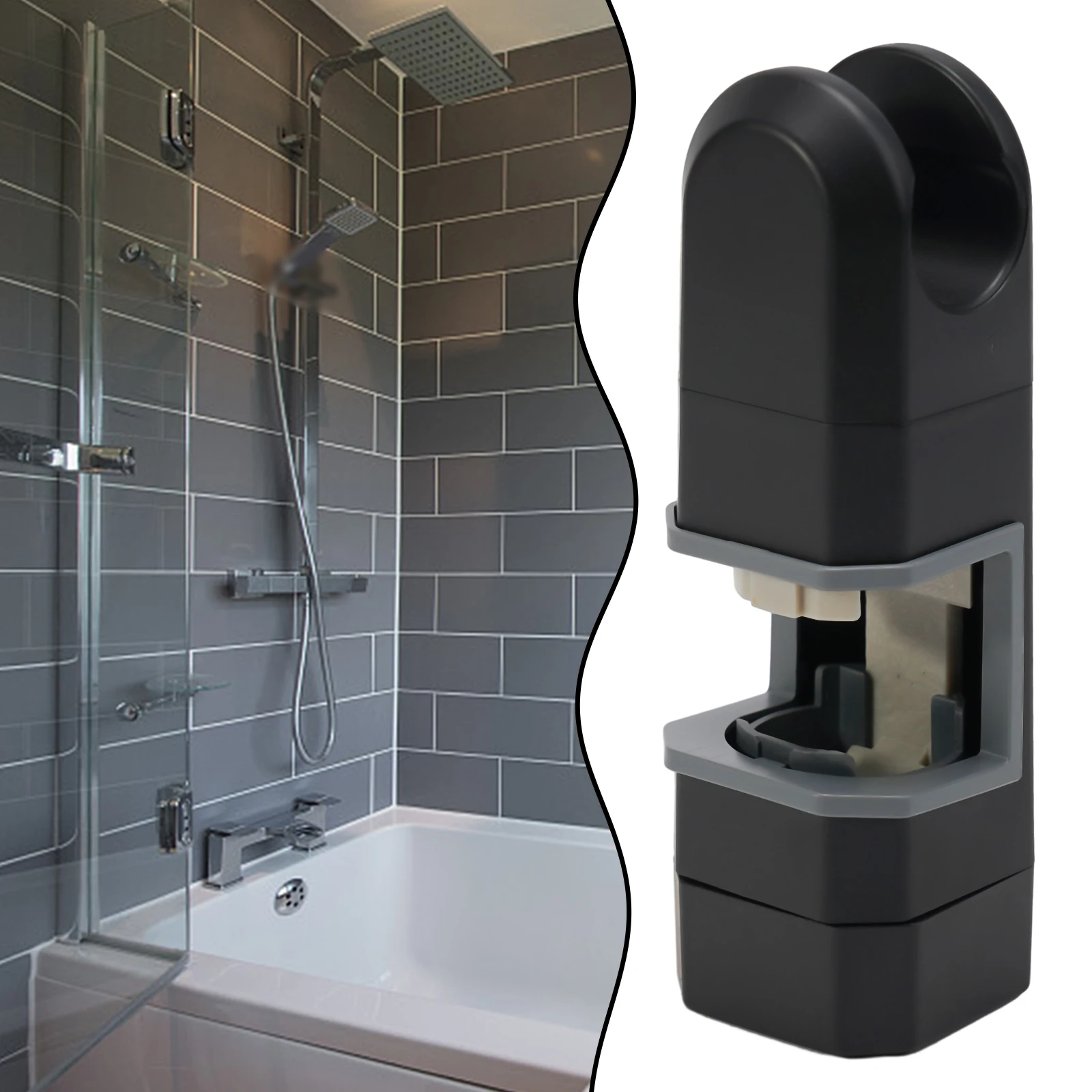 Adjust The Knob Shower Rail Shower Rail Adjustable Shower Head Holder Square Poles Anti Slipping Design Upgraded ABS