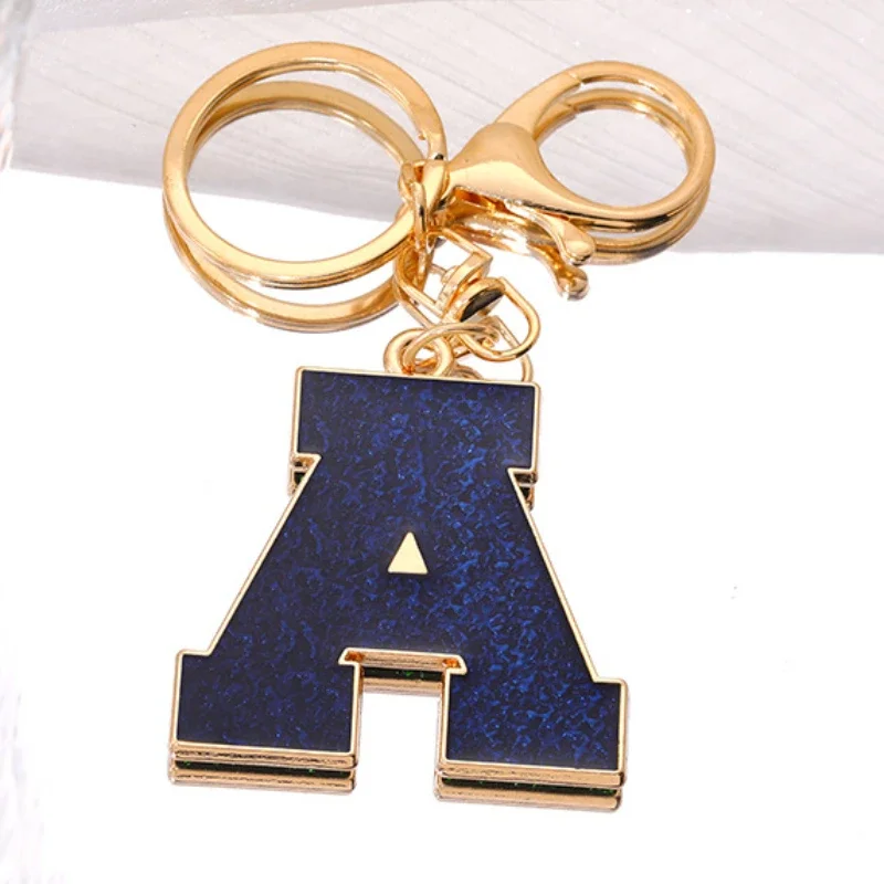 

Fashion Bag Pendant Keychain A-Z Initials Keyring for Couples Metal Pendant DIY Gift for Men & Women 26 Alphabet Accessories